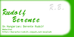 rudolf berente business card